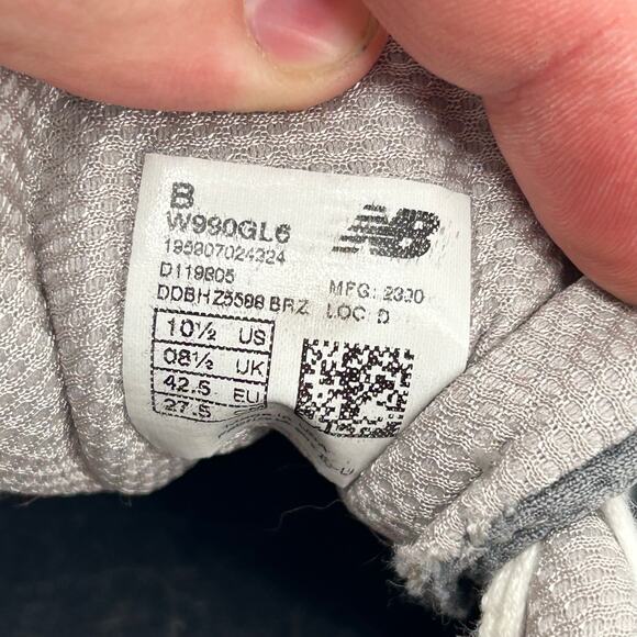 New Balance Shoe 990 V6 Womens Size US 10.5 USA Low Castlerock Gray Running - Picture 7 of 8